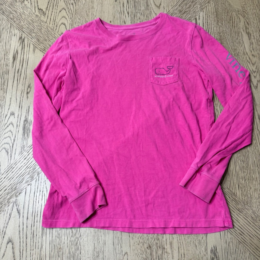 Vineyard Vines Kids Size Large‎ Pink Whale Logo Long Sleeve T-Shirt